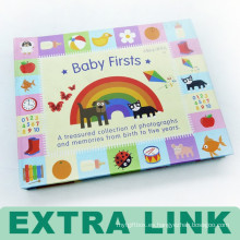 Colorido registro de cartón personalizado del libro de memoria del bebé